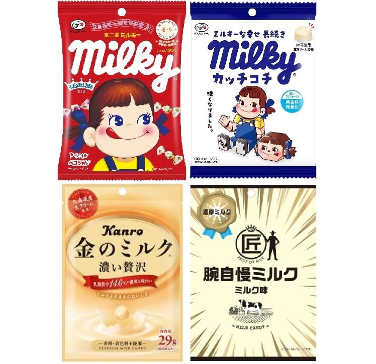 Amazon.co.jp: 【ミルクキャンディ4種セット】ミルキー カッチコチ